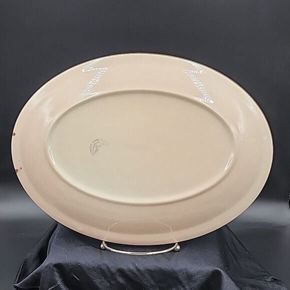 Vernon Kilns California Shadows Oval Serving Platter Pink brown 13.5" x10" - Picture 4 of 7